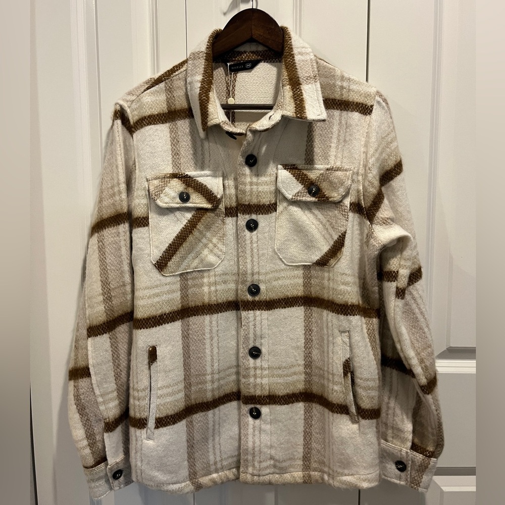 Ron Tomson RNT 23 Plaid Button-Up Jacket Shacket Coat Blazer $170 New